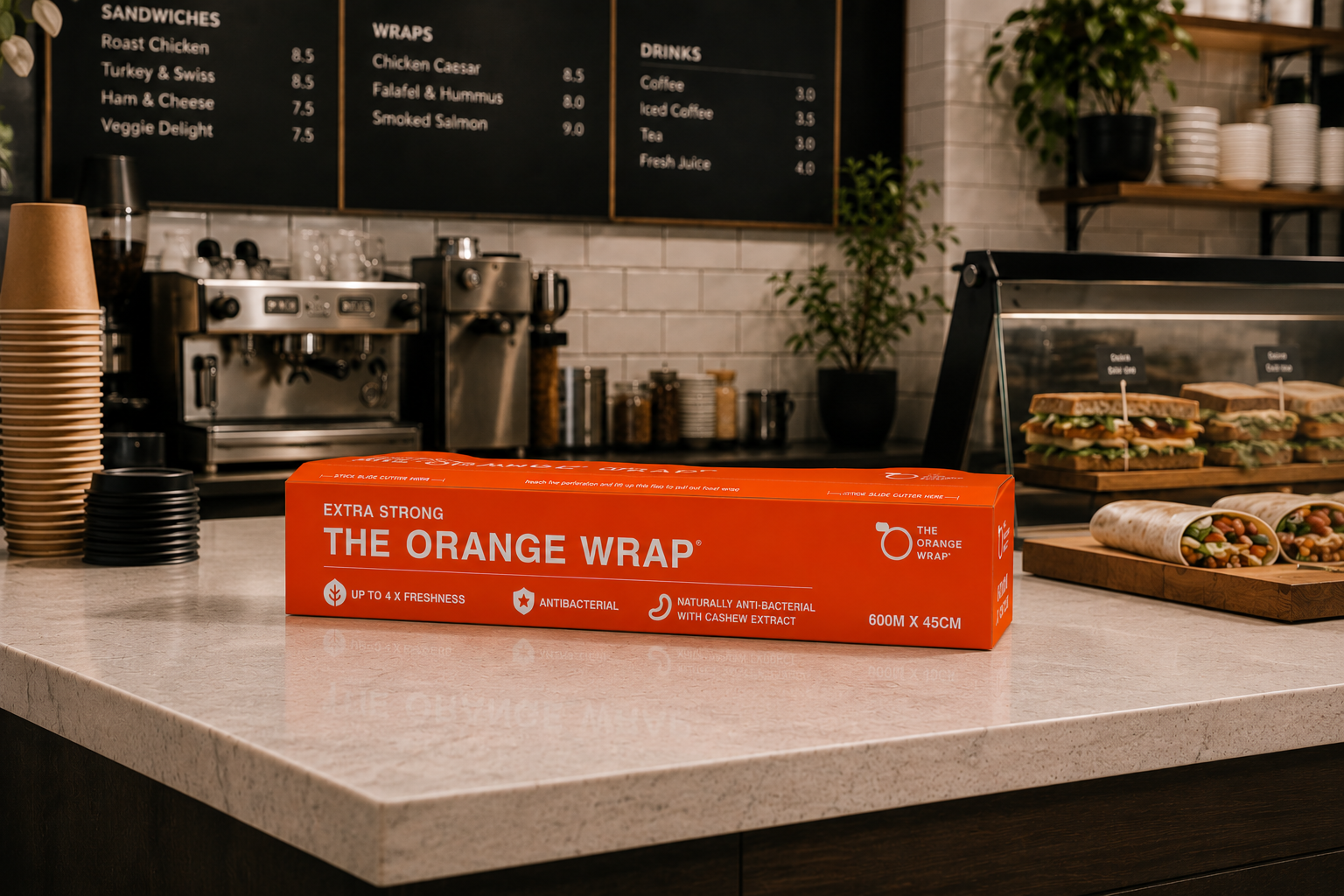 The Orange Wrap in a café service environment